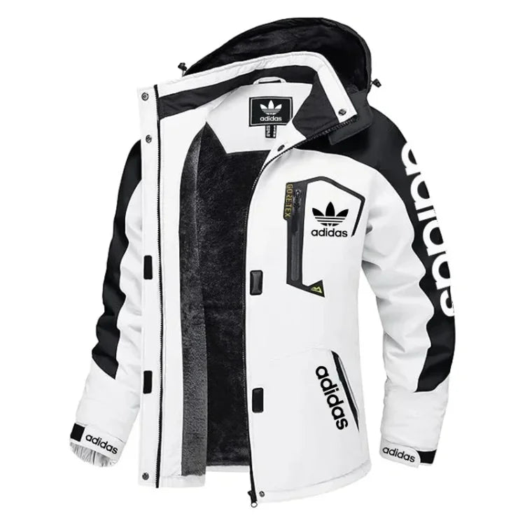 Męska wodoodporna i wiatroszczelna ocieplana kurtka z kapturem Adidas